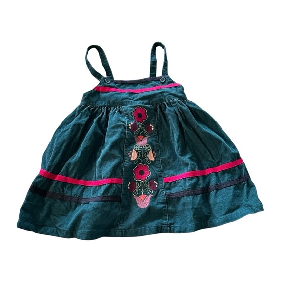 Pink and Blue Pleated Embellished Sundress - Picture 1 of 4